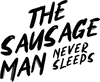 The Sausage man never sleeps logo
